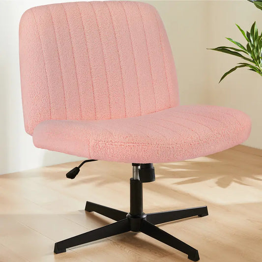 Swivel Criss Cross Office Chair, Height Adjustable Wide Desk Chair with Wheels, Modern Task Chair for Small Spaces
